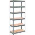 Global Equipment Extra Heavy Duty Shelving 36"W x 24"D x 60"H With 6 Shelves, Wood Deck, Gry 717098